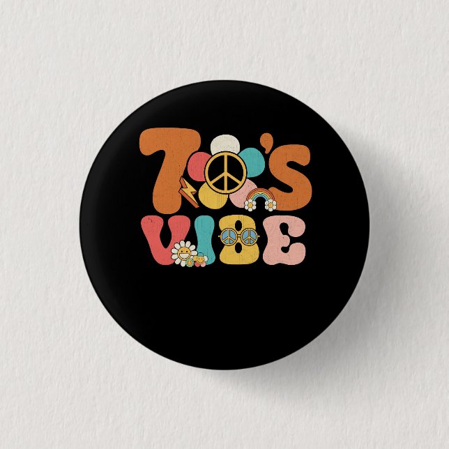 70s Vibe 70s Costume Peace Groovy Hippie 70's Them Button (Front)