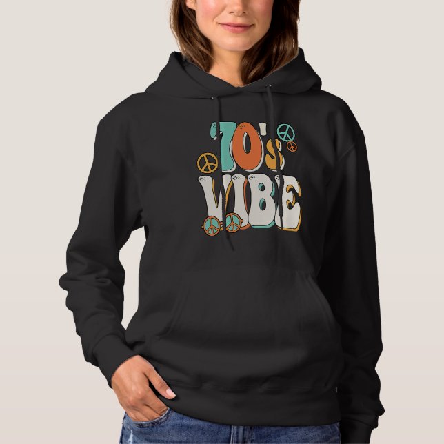 70's Vibe Costume 70s Party Outfit Groovy Hippie P Hoodie (Front)