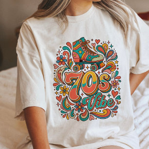 70S Vibe Retro Roller Skate Design Tri-Blend Shirt