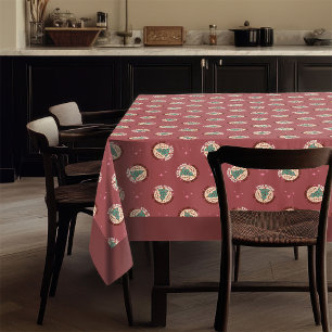 70s Vibe Tablecloth Pastel Christmas for Fans