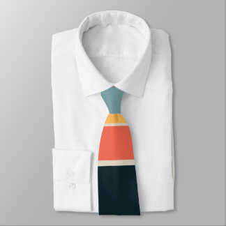 70s Vintage Navy blue yellow pink stripes pattern Neck Tie