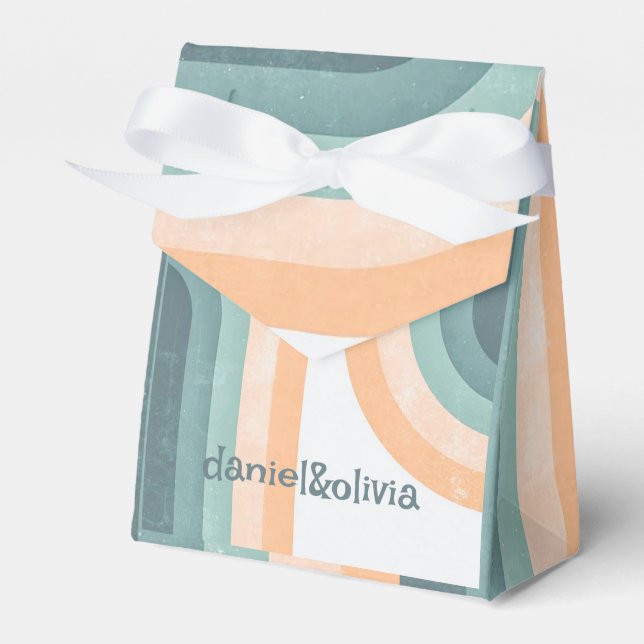 70s Vintage Rainbow Wedding Favor Boxes (Front Side)