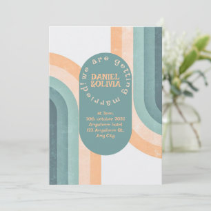 70s Vintage Rainbow Wedding Invitation