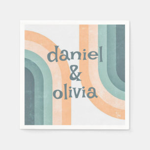 70s Vintage Rainbow Wedding Napkins