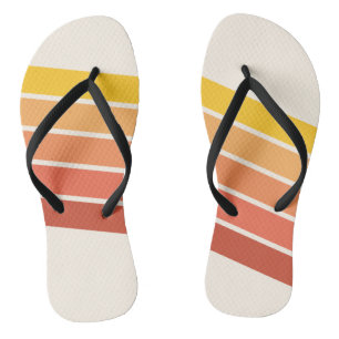 70s Vintage Retro Stripes Flip Flops