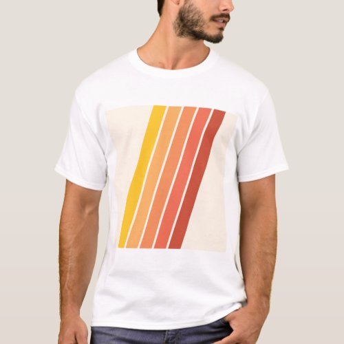70s Vintage Retro Stripes T_Shirt