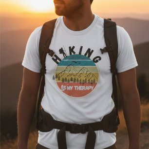 70s Vintage Sunset Hiking Is My Therapy Graphic T-Shirt