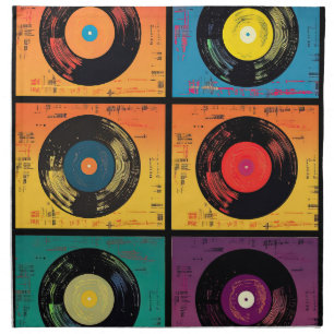 70s Vinyl Record Album Custom Kitchen Cloth Napkin