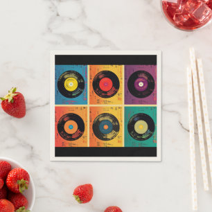 70s Vinyl Record Album Custom Kitchen Napkins