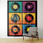 70s Vinyl Record Pattern Retro Tapestry<br><div class="desc">The 70s Vinyl Record Pattern is a fun and unique way to show off your love of everything retro. It brings you back to a time when we listened to vinyl records and bought the 45 record of single songs. The grunge effect makes this design really stand out. This design...</div>