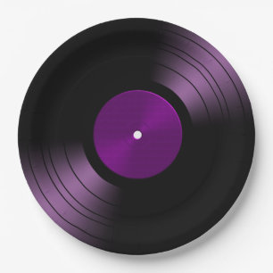 70s Vinyl Record Retro Paper Plates