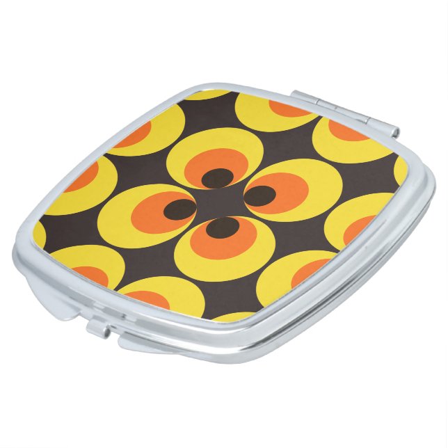 70s Wallpaper Compact Mirror (Turned)