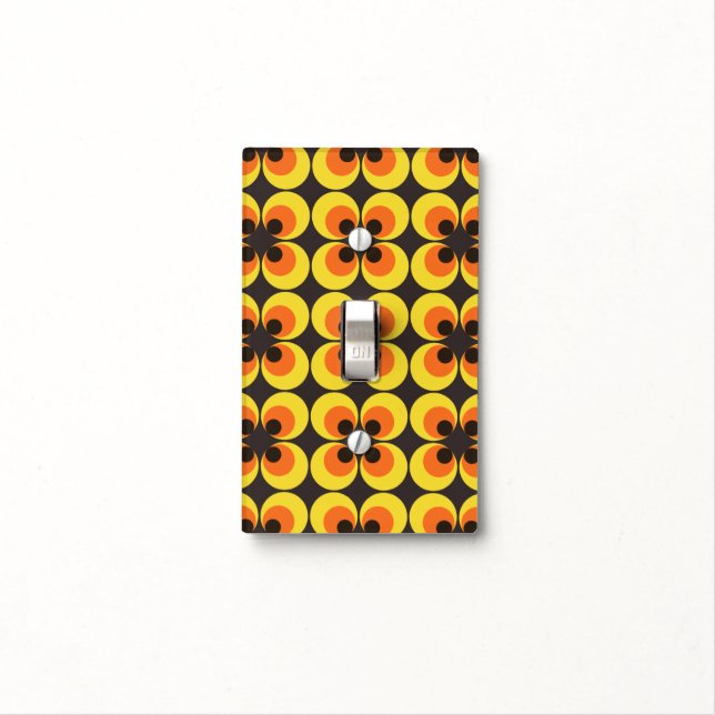 70s Wallpaper Light Switch Cover (In Situ)