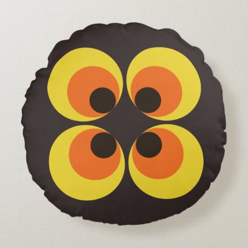 70s Wallpaper Round Pillow