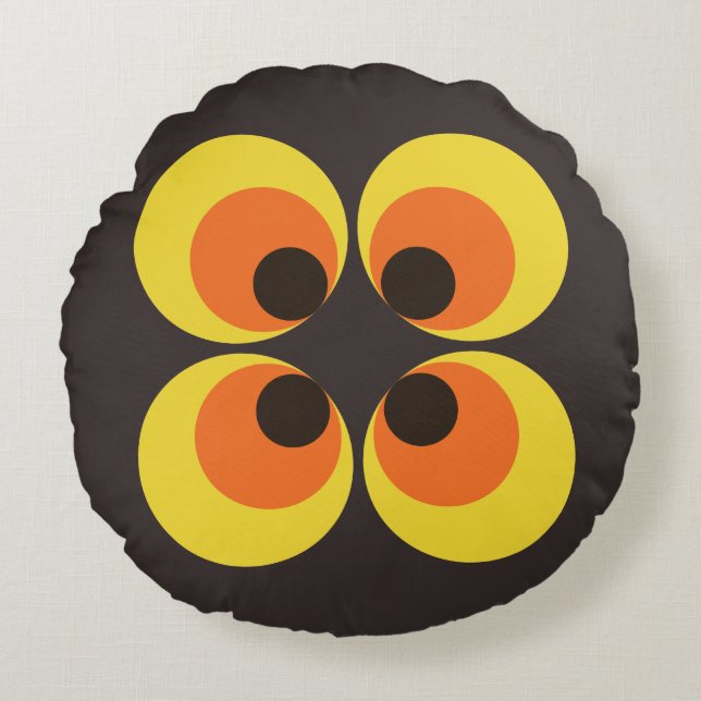 70s Wallpaper Round Pillow (Front)