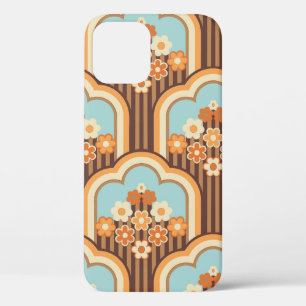 70s wallpaper seamless design, vintage flowers iPhone 12 case