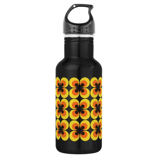70s Wallpaper Stainless Steel Water Bottle (Front)