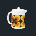 70s Wallpaper Teapot<br><div class="desc">1970s Funky Retro Vintage Circle Shape Wallpaper Design.

Globe Trotters specialises in idiosyncratic imagery from around the globe. Here you will find unique Greeting Cards,  Postcards,  Posters,  Mousepads and more.</div>