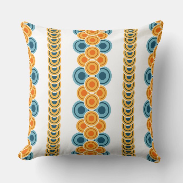 70's years circle rows throw pillow (Front)