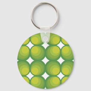 70's years green circle rows... keychain