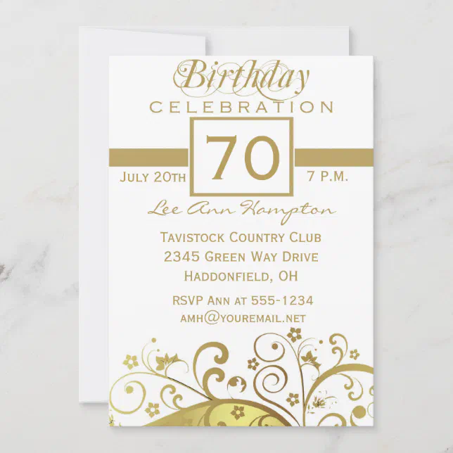 70th - 79th Birthday Party Invitations | Zazzle