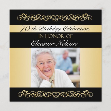 70th-79th Birthday Party Invitations With Photo