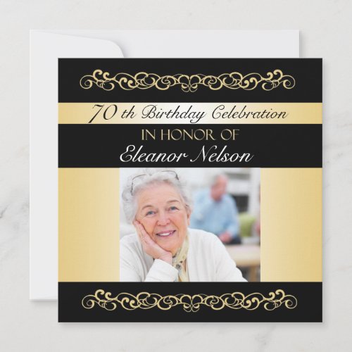 70th_79th Birthday Party Invitations With Photo