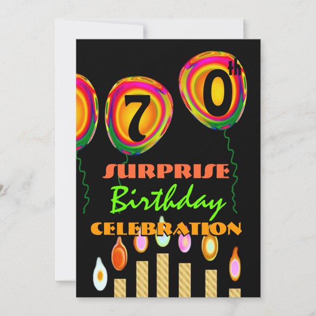 70th - 79th SURPRISE Birthday Party Invitation (Front)