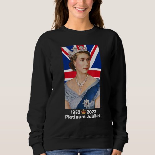70th Anniversary British Queen England Flag Platin Sweatshirt