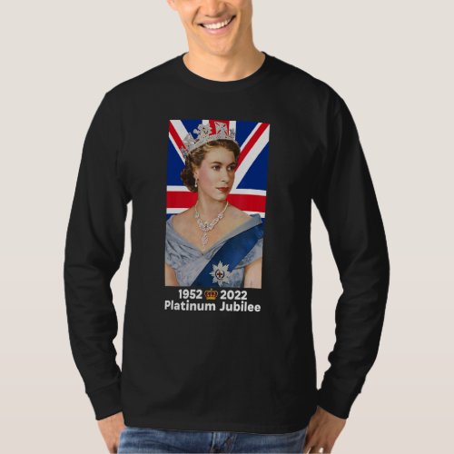 70th Anniversary British Queen England Flag Platin T_Shirt