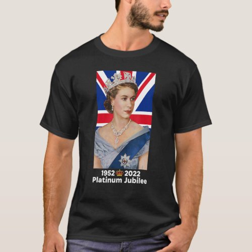 70th Anniversary British Queen England Flag Platin T_Shirt