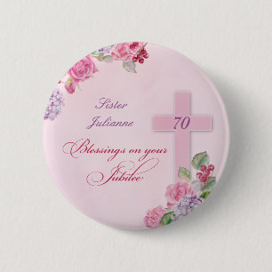 70th Anniversary of Religious Life Catholic Nun Button