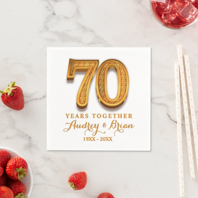 70th Anniversary Personalized Napkins (Insitu)