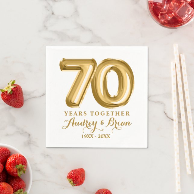 70th Anniversary Personalized Napkins (Insitu)