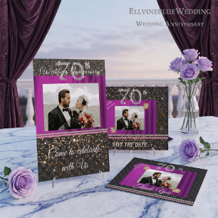 70th Anniversary Photo Thank You   Platinum & Silk Card