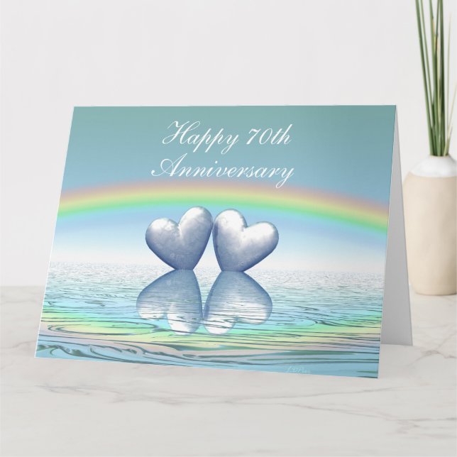 70th Anniversary Platinum Hearts Big Wide Card (Front)