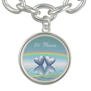 70th Anniversary Platinum Hearts Charm Bracelet