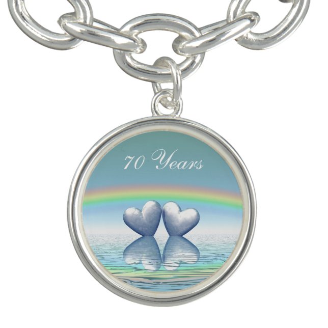 70th Anniversary Platinum Hearts Charm Bracelet (Design)