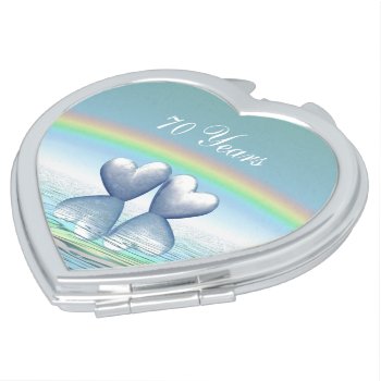 70th Anniversary Platinum Hearts Compact Mirror by Peerdrops at Zazzle