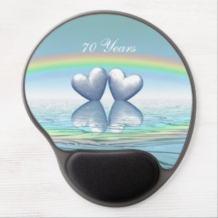70th Anniversary Platinum Hearts Gel Mouse Pad