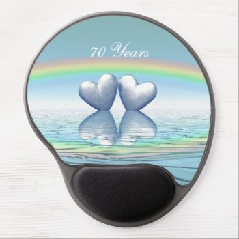 70th Anniversary Platinum Hearts Gel Mouse Pad by Peerdrops at Zazzle