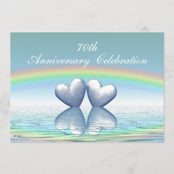 70th Anniversary Platinum Hearts Invitation by xfinity7 at Zazzle