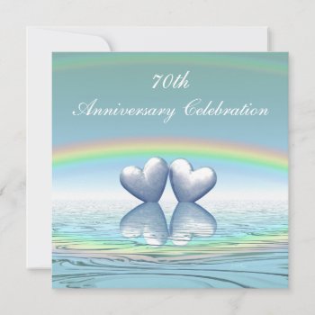 70th Anniversary Platinum Hearts Invitation by xfinity7 at Zazzle