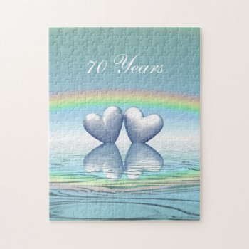 70th Anniversary Platinum Hearts Jigsaw Puzzle by Peerdrops at Zazzle
