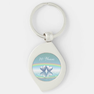 70th Anniversary Platinum Hearts Keychain