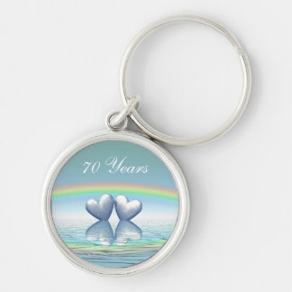 70th Anniversary Platinum Hearts Keychain