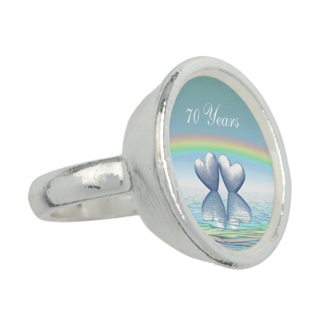 70th Anniversary Platinum Hearts Ring (Side)