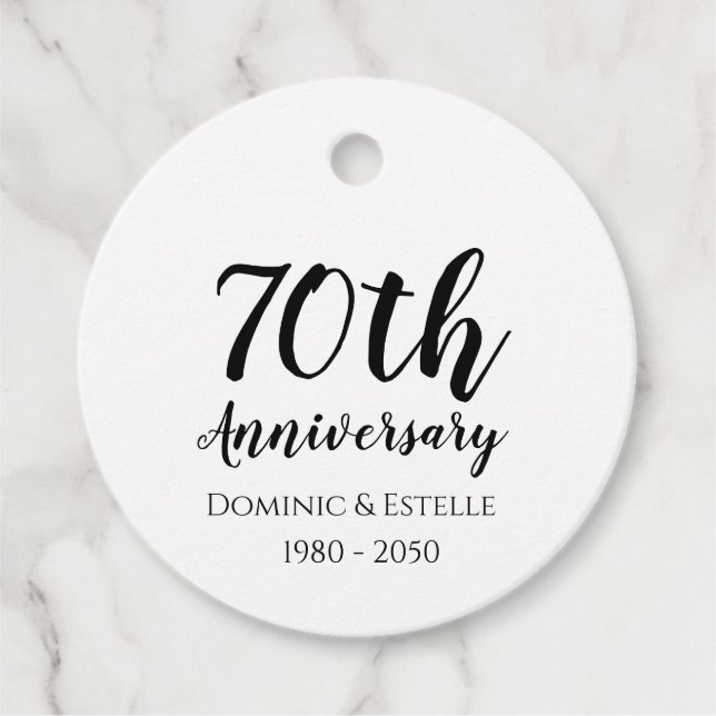 70th Anniversary Round Favor Tags (Front)