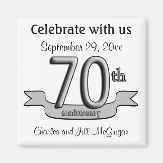 70th Anniversary Save The Date Party Favors Magnet