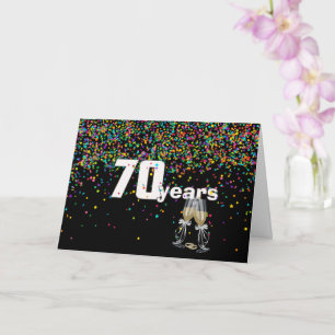 70th anniversary toast in confetti card